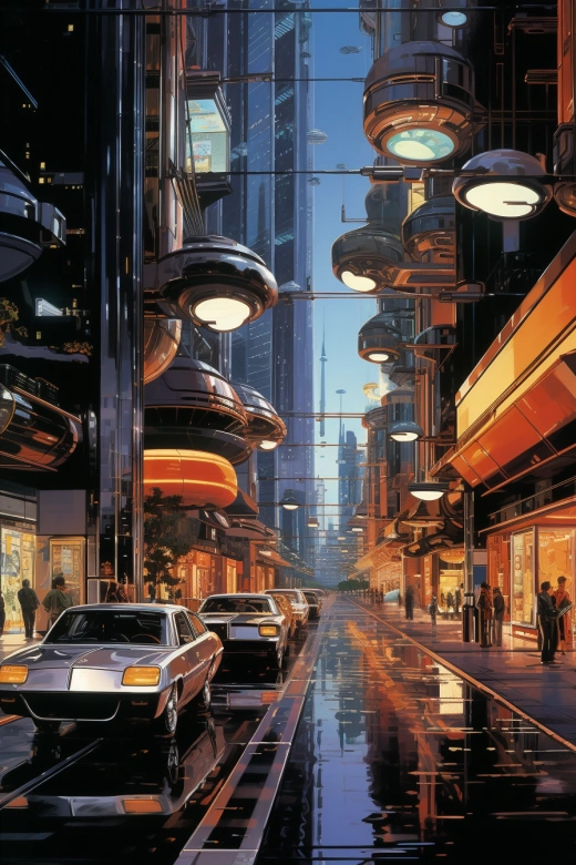 未来城市之梦：Syd Mead建筑的奇幻风光