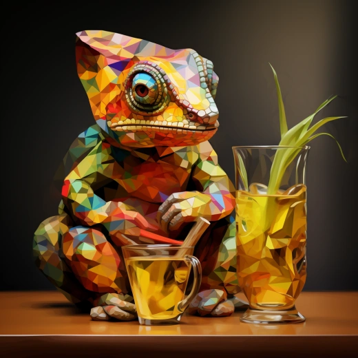 變色龍飲品下的立體畫廊-8K高清全景。