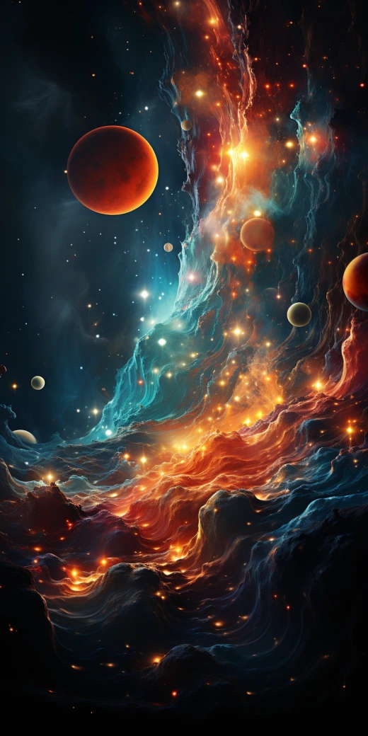 銀河中心的宇宙云氣中漂浮的外層空間壯觀分子，戲劇性的光影。