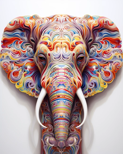 幻覺之象：超真實的迷幻藝術，重復圖案，怪異抽象，超凡異世，白色背景