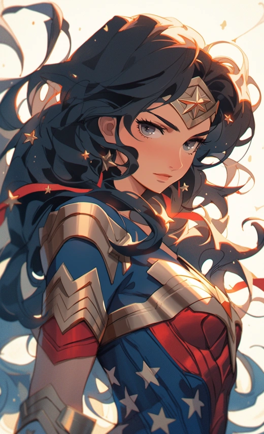 奇幻女俠：絢麗動漫風，獨特角色設計，海軍藍，阿拉斯泰爾·瑪格納爾多，全身形象，前視角度，瞬間細節。