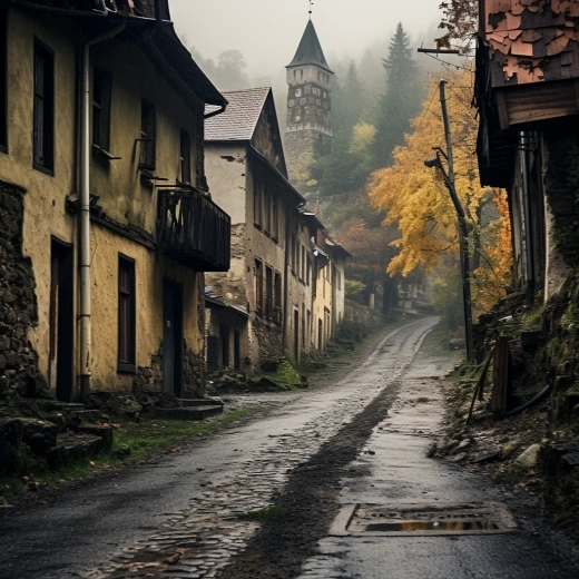 斯洛伐克心臟－Banská ?tiavnica，卡爾瓦里亞上的一條路，聯(lián)合國教科文組織城市。