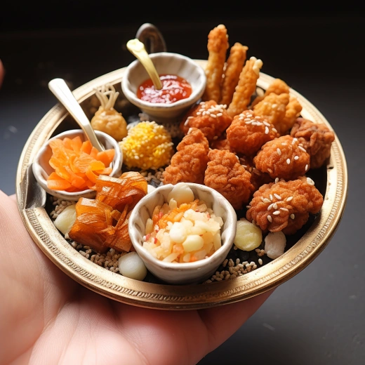 金黃酥脆，雞肉多汁嫩滑，迷你阿拉伯式炸雞，細節精致32K