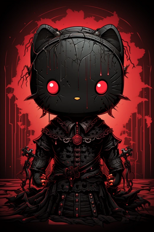 “魅力十足：Hello Kitty以地獄之子造型亮相，與‘針頭’相得益彰！”