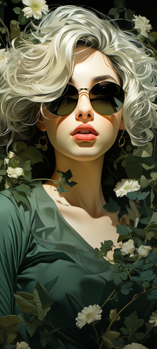 越南女孩的時尚墨畫：璀璨的陰影與華麗描邊