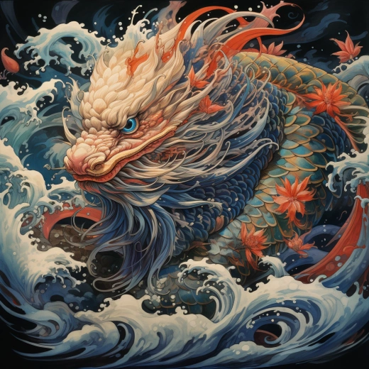 有著羽毛和鱗片的奇幻生物