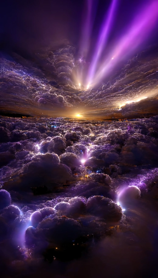 夢幻絢麗的夜景，光與云的奇妙交融