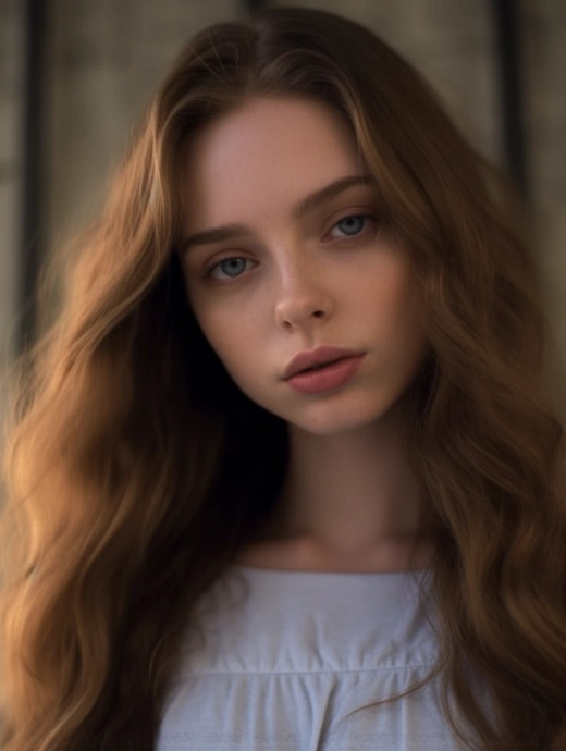 長發美人：白衣少女的細膩肖像