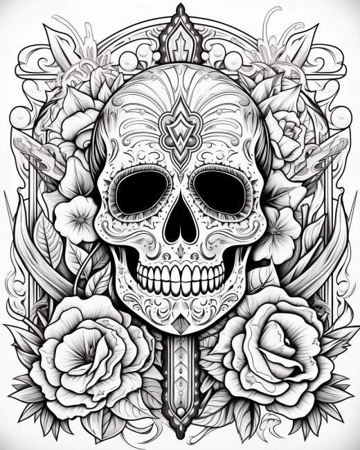 《死者之日》：白紙黑線，骷髏執持十字架，靈魂日記，生死對話。