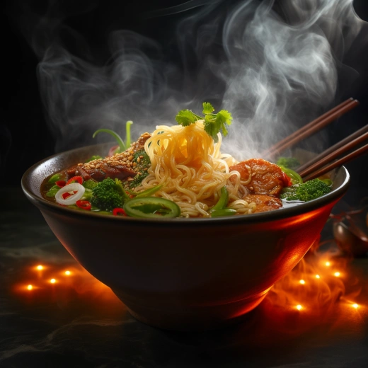 蒸汽藍色世界，光軌彌漫，表現主義的美食藝術