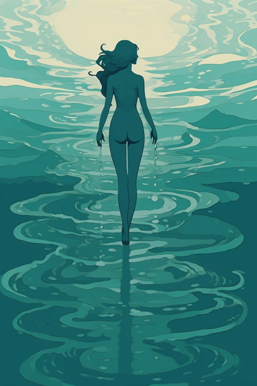 《神秘的海泡中浮現出古希臘女神維納斯》