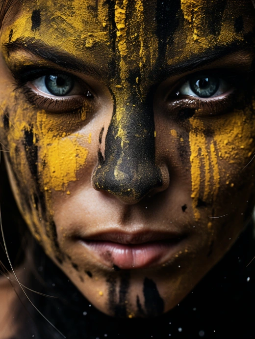 《黑黄挪威自然中的圣安东尼奥战场女战士》
