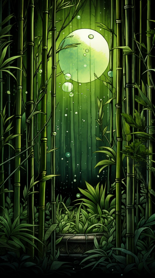 “璀璨玻璃畫中的翠綠竹影：芭芭拉·卡斯滕的植物藝術”