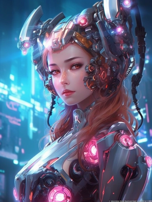 未來機器少女：光彩奪目的動漫風格，令人驚艷的中央人像。
