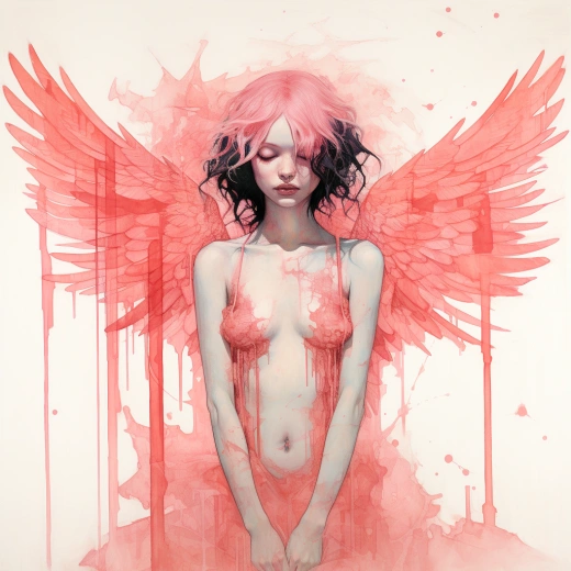 神性火烈鳥幻影小天使女神，康拉德·羅塞特作，圖片標題。