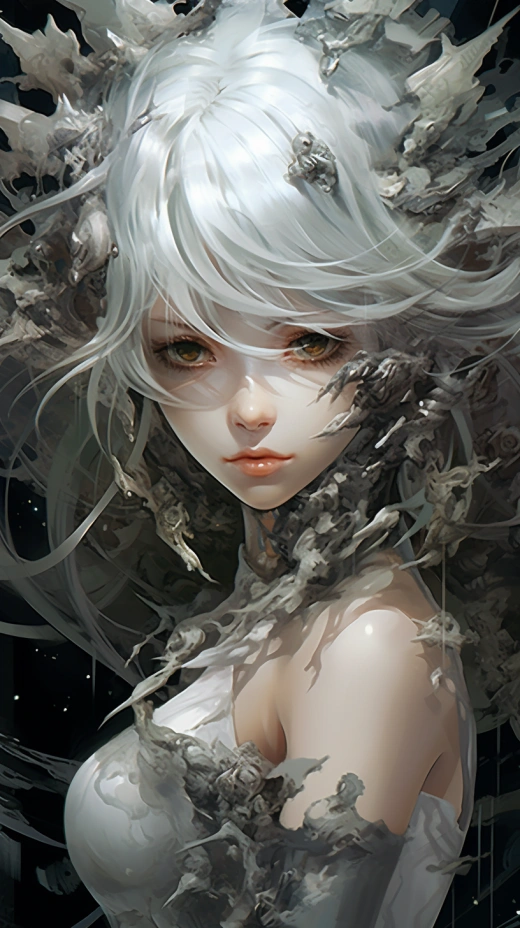 “黑白銀幻想，女魔Sanae，閃爍視頻故障，動漫風暴引爆！”