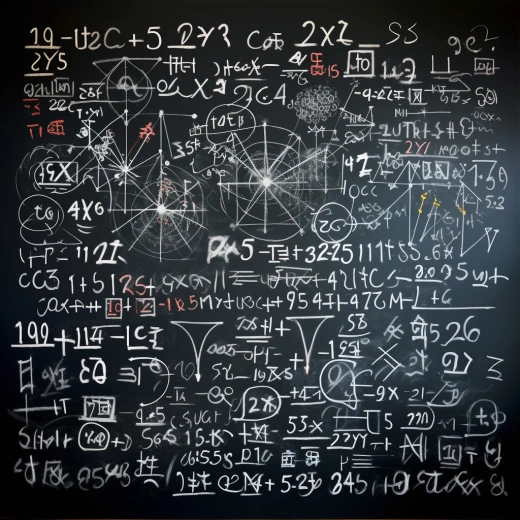 白色粉筆在黑板上勾勒出繁忙的科學(xué)公式