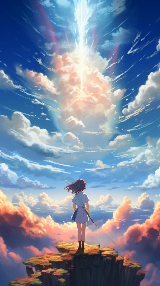 天空中的彩虹少女