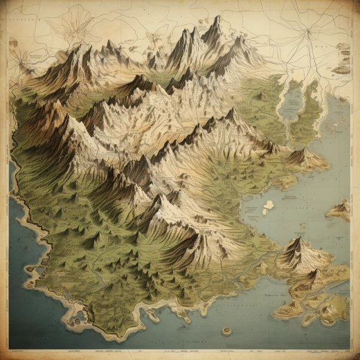 恐怖山水畫卷：32K高清描摹，群山峻秀，湖泊勾勒，慘淡邊緣，引發恐怖寒意。