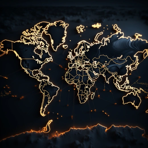 暗黑幻想世界：光暈攝影下的8K超高質量世界地圖