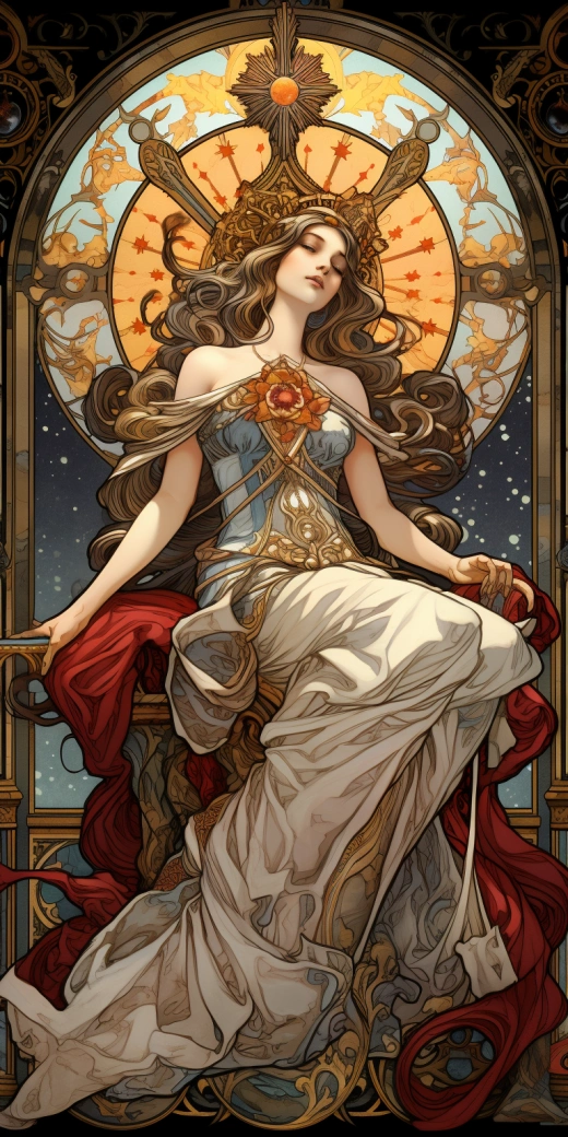 暗黑女巫，塔羅牌命運，漫畫風格，神秘魅力，Mucha與White攜手創作