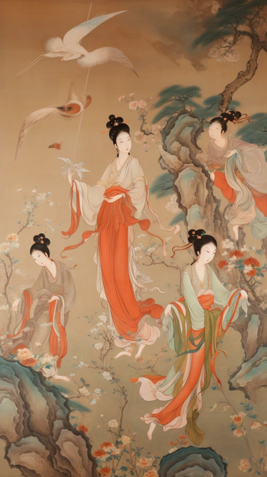 絲綢仙境：飛舞于天空的無數(shù)妖精，優(yōu)雅而典雅，唐代敦煌壁畫之美。