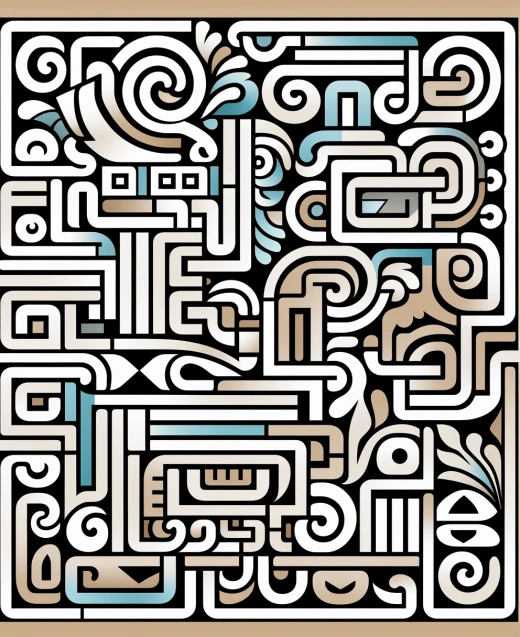 秘鲁纺织品：极简主义2D黑线描绘的成人涂色页