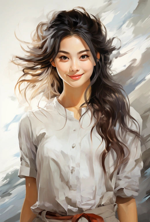 亮麗微笑，精致歐洲風，柔和活力，亞洲女性的魅力。