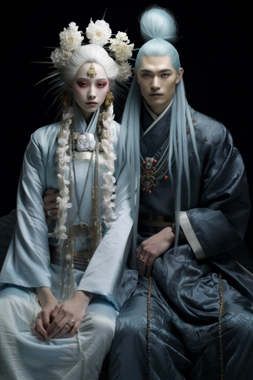 神圣日本夫妇现身：神明领域独特特征，现代时尚风格展现！