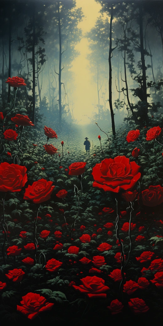 夢幻世界中的紅玫瑰森林：達利筆下的奇幻花海