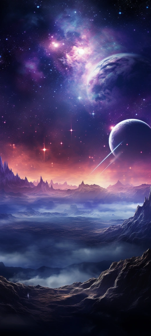 星球奇景，天空星云，山頂生靈。
