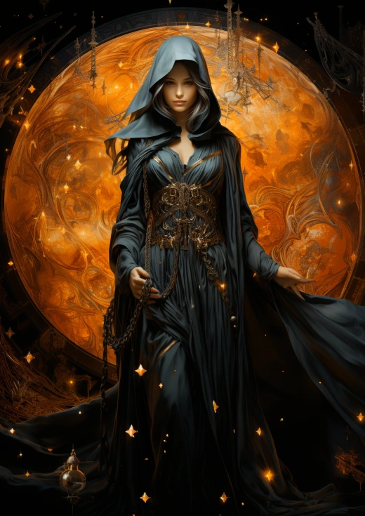 星塵華袍，萬圣女巫繪宇宙之謎，她化步為星辰，夢與銀河相連。