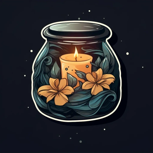 黑色背景香薰蠟燭貼紙設(shè)計