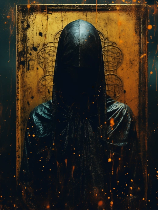 幽靈之境：神秘的幽暗現實，破碎、褪色的墨水滴落浸染，令人心生寒意的黑白夢魘