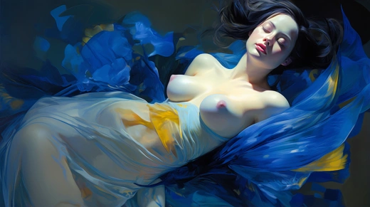 一位穿著流動(dòng)長裙的美麗女性
