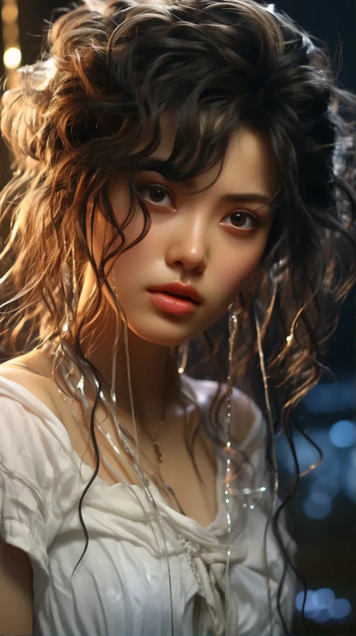 江戶時代的美女水中倩影，動態姿勢展現魅力，細膩逼真的高清8K畫質。