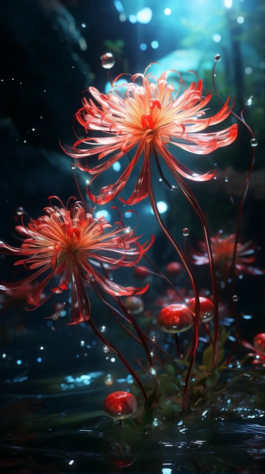 紅蜘蛛菊映照下的東京森林：8K超高清多重曝光動畫海嘯沖擊