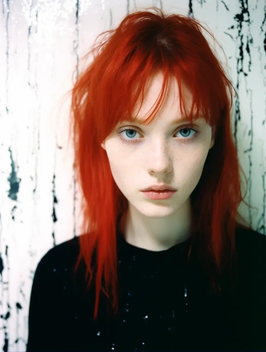 红发美女的黑暗之美：600色的瞬间摄影