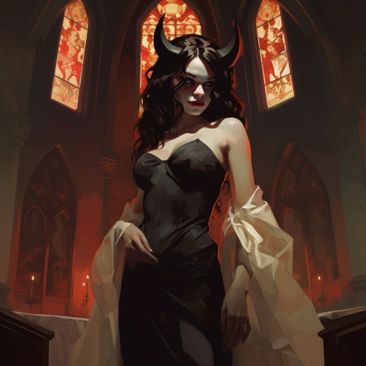 神圣與邪惡的交織，絲綢般的魔幻女妖閃亮教堂