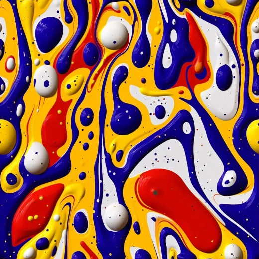 3D Halloween Pour Art: Liquid Cells and Lacing Create Roy Lichtenstein-inspired Pattern