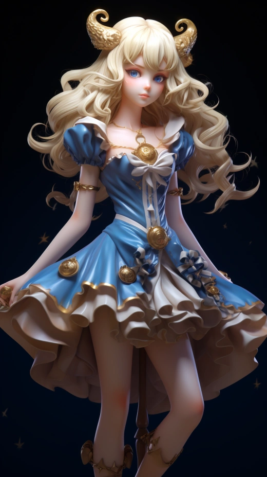 一個戴著水手服的3D動漫女孩