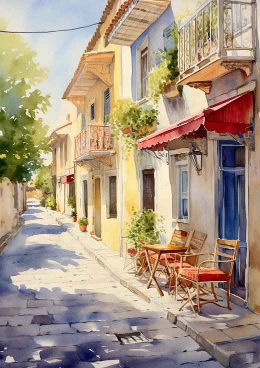 色彩繽紛，窗口重復，萊夫卡拉的街景，如夢如幻，婚禮圣地