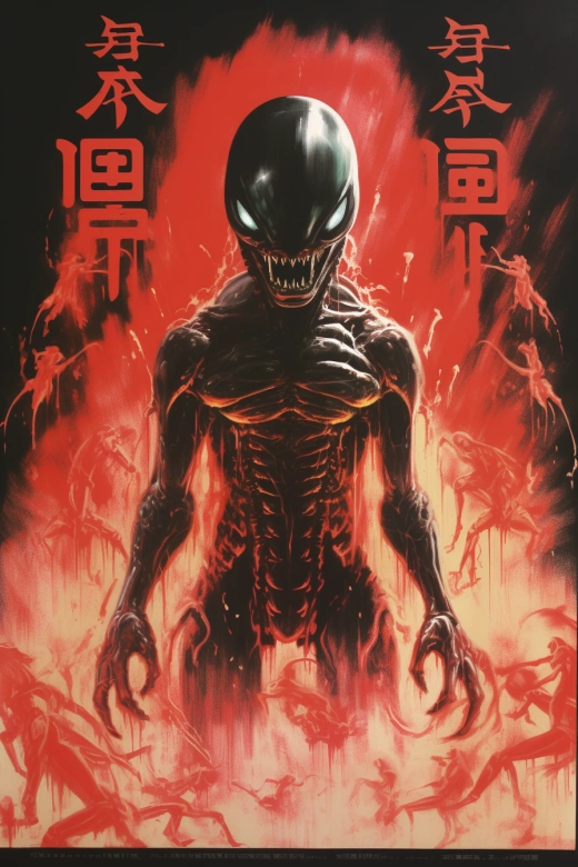 珍藏版！《異形》（1979）日本仿制海報，誘人不已！
