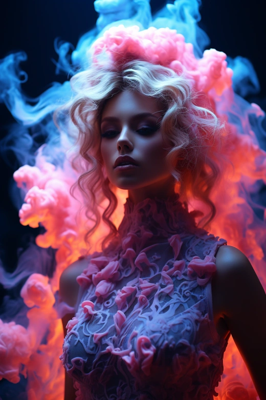 夢幻迷幻霓虹火焰時尚：超現實紅外攝影，靈感源自Mert Otsamo、Rachel Maclean、Brandon Woelfel和Petra Collins??