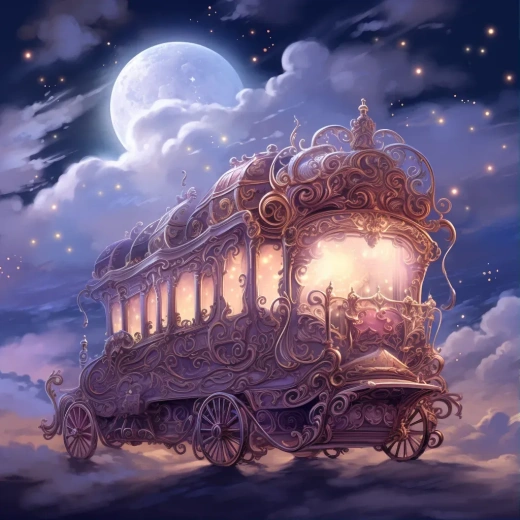 云層之上的優雅云端馬車：夜空之城的羅可可藝術風格