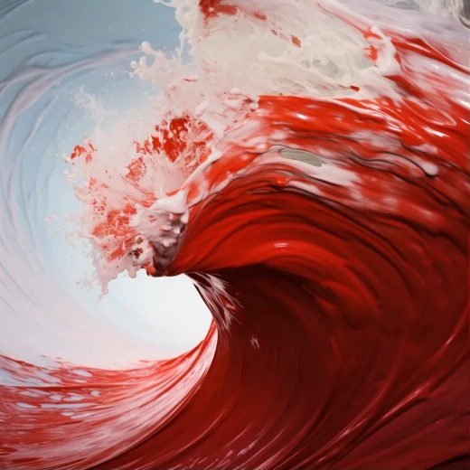 紅色風(fēng)浪的抽象畫