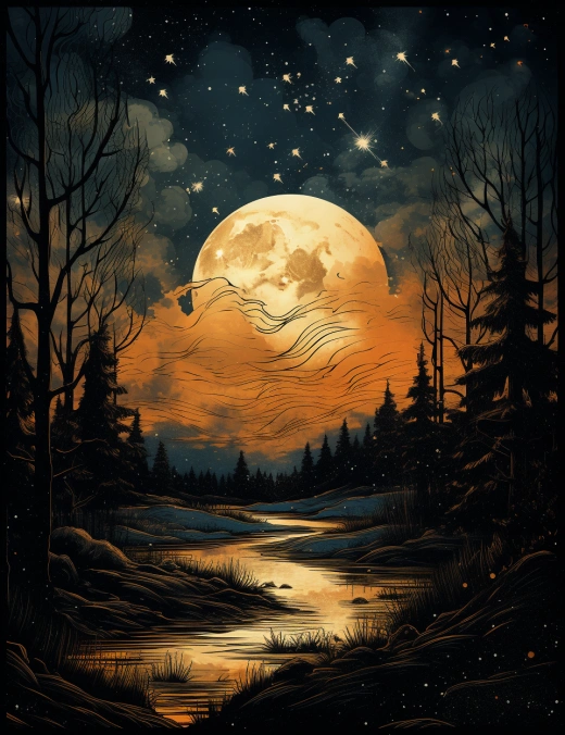 “夜晚波西米亞風格下的復古塔羅牌與風景，帶你進入神秘懸疑的世界”