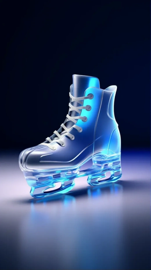未来感十足，透明塑料与哑光缎面打造的3D冰鞋设计图