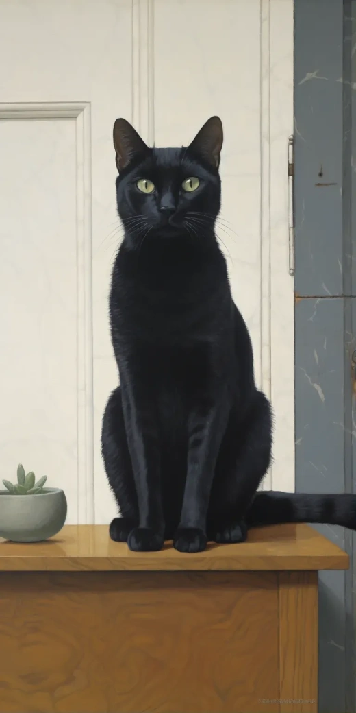 貓的肖像：Alex Colville，原始風(fēng)格，1:2比例