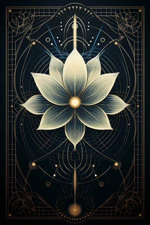 復古未來主義共濟會海報，細節豐富，啟迪人心，神圣幾何，黑百合，滿